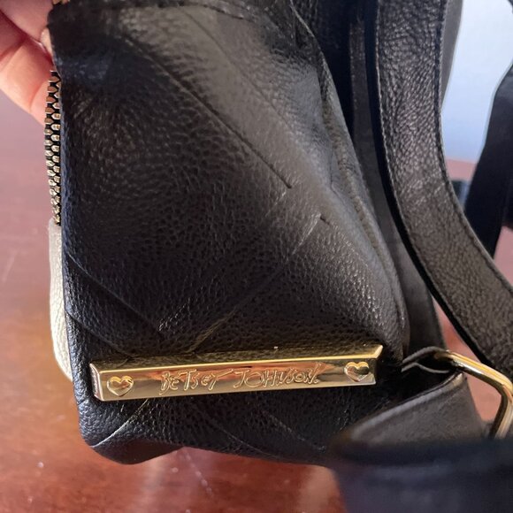 Betsey Johnson Quilted Puppy Dog Mini Backpack | Black & White Kitsch - Picture 7 of 13